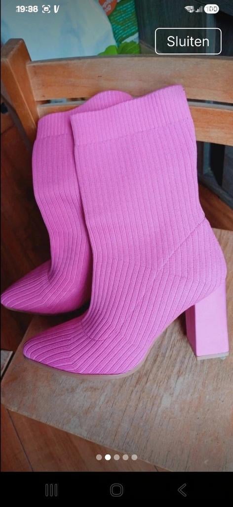 ZGAN roze stretch laarzen, maat 38  1x aangehad, Kleding | Dames, Schoenen, Lage of Enkellaarzen, Ophalen of Verzenden, Zo goed als nieuw