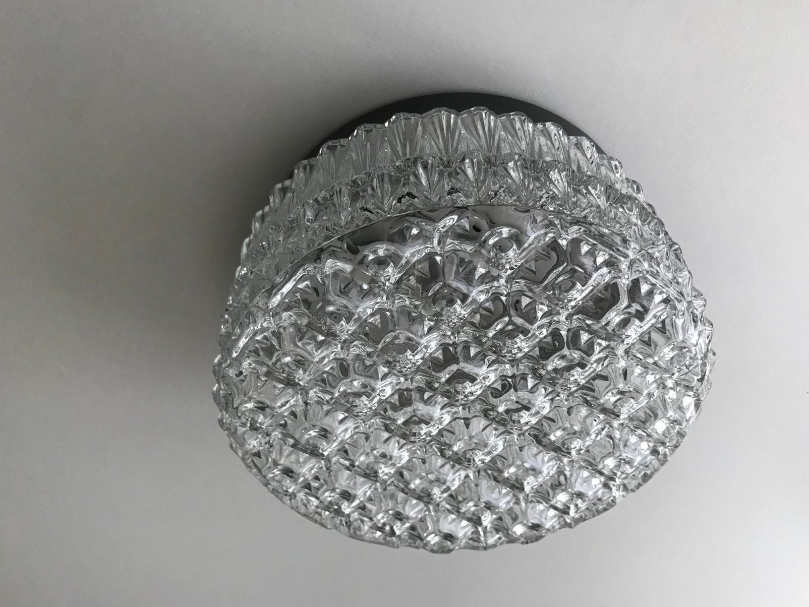 Glass ceiling lamp 70slamp silence of the lamps, Gebruikt, Vintage, Plafondlamp, Glas