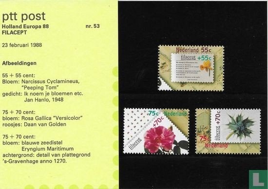 Postzegelmapje M53 FILACEPT 1988 NL, Ophalen of Verzenden