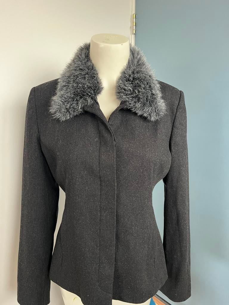 Kookai antraciet jasje grijz 42 met wol wollen, Kleding | Dames, Maat 42/44 (L), Kookai, Ophalen of Verzenden, Zo goed als nieuw