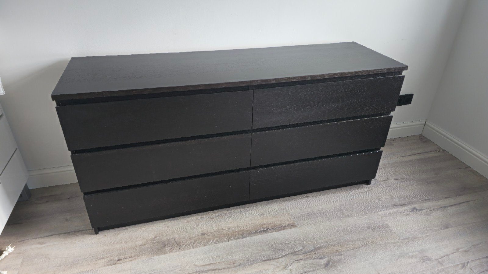 IKEA Malm Ladekast zwartbruin 6 lades 160x48x78, Ophalen, 5 laden of meer, 150 tot 200 cm, Minder dan 100 cm