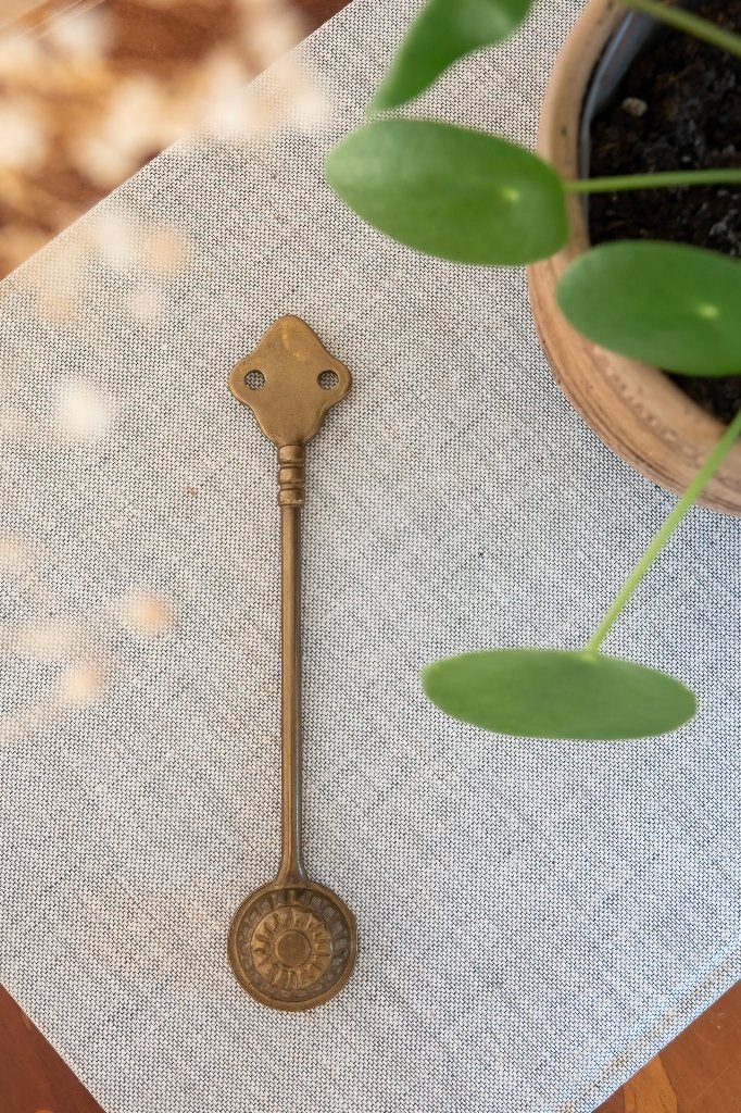 Vintage messing kaarsendover bloem, Ophalen of Verzenden
