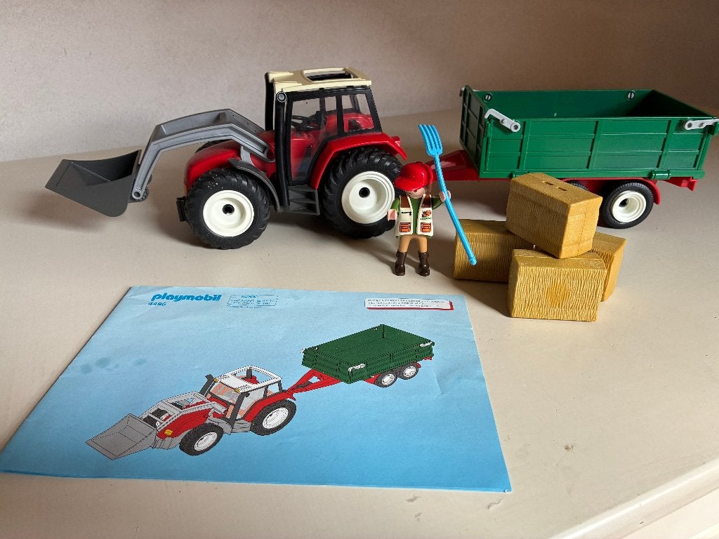 Playmobil tractor met aanhanger - 4496, Kinderen en Baby's, Complete set, Voertuig, Ophalen of Verzenden, Zo goed als nieuw