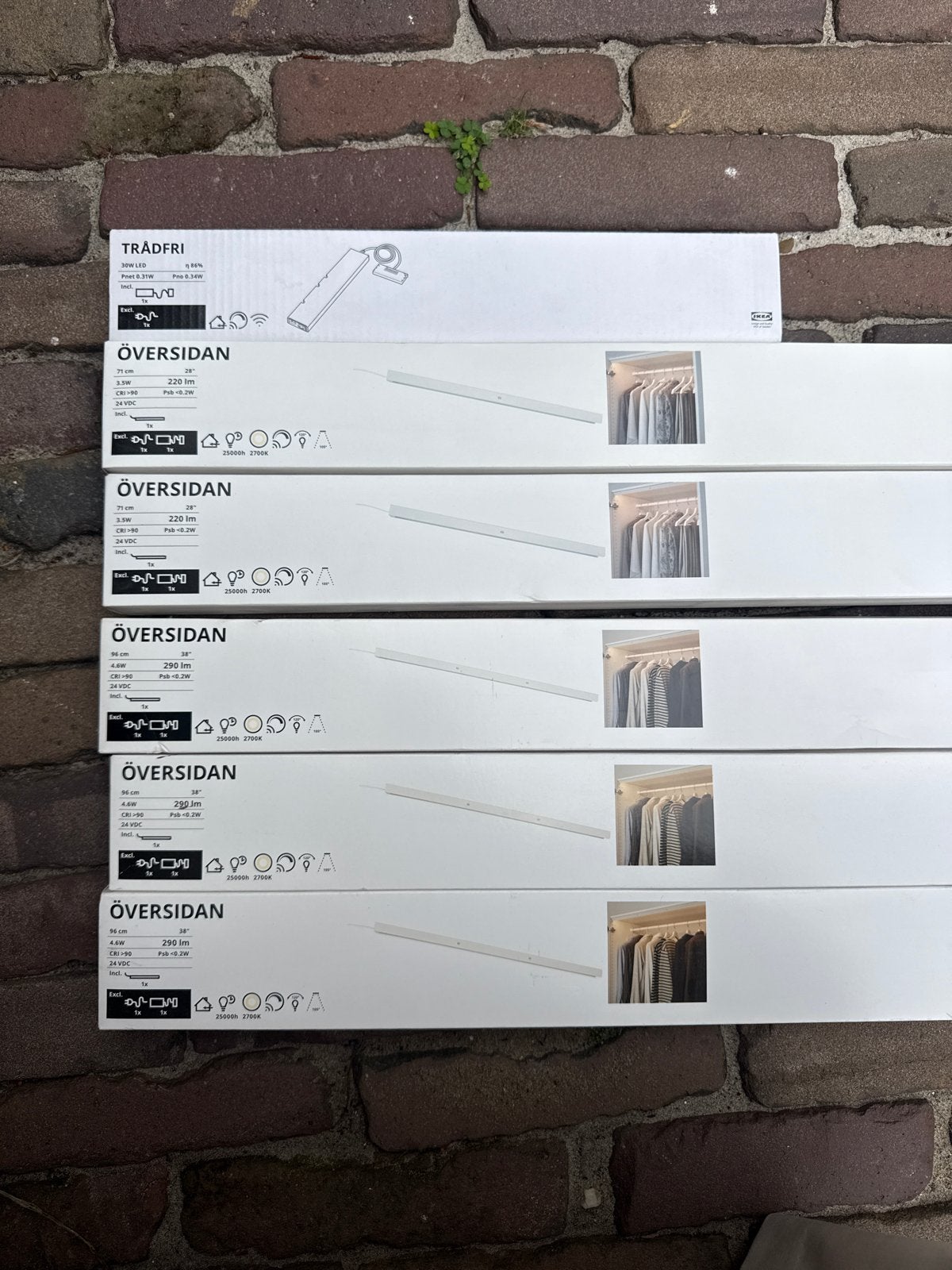IKEA TRÅDFRI ÖVERSIDAN LED-verlichting voor kasten (6 stuks), Ophalen, Wit, Nieuw, IKEA