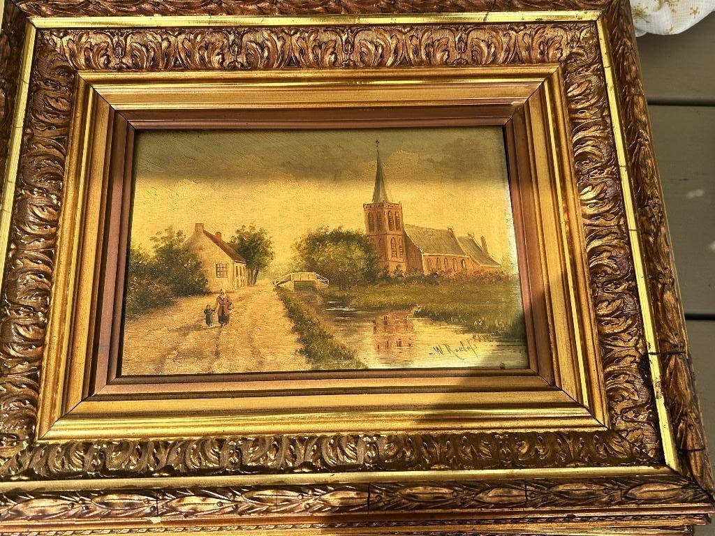 Landschapsschilderij – gesigneerd W. Roelofs, Antiek en Kunst, Kunst | Schilderijen | Klassiek, Ophalen of Verzenden