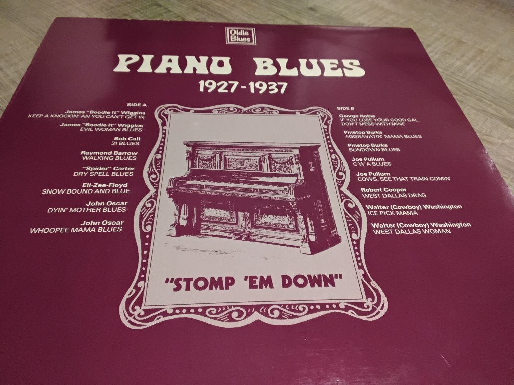 Piano Blues 1927-1937 "Stomp 'Em Down" Oldie Blues ‎LP 1976, LP, Ophalen of Verzenden, Zo goed als nieuw, 12 inch