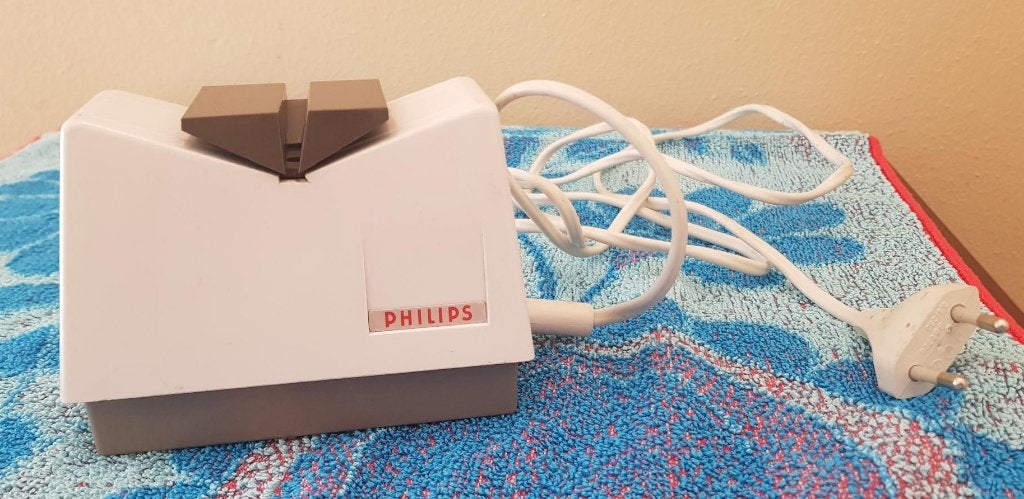 Vintage Philips Messenslijper - Wit/Grijs, Kunststof, Ophalen of Verzenden, Wit, Overige merken