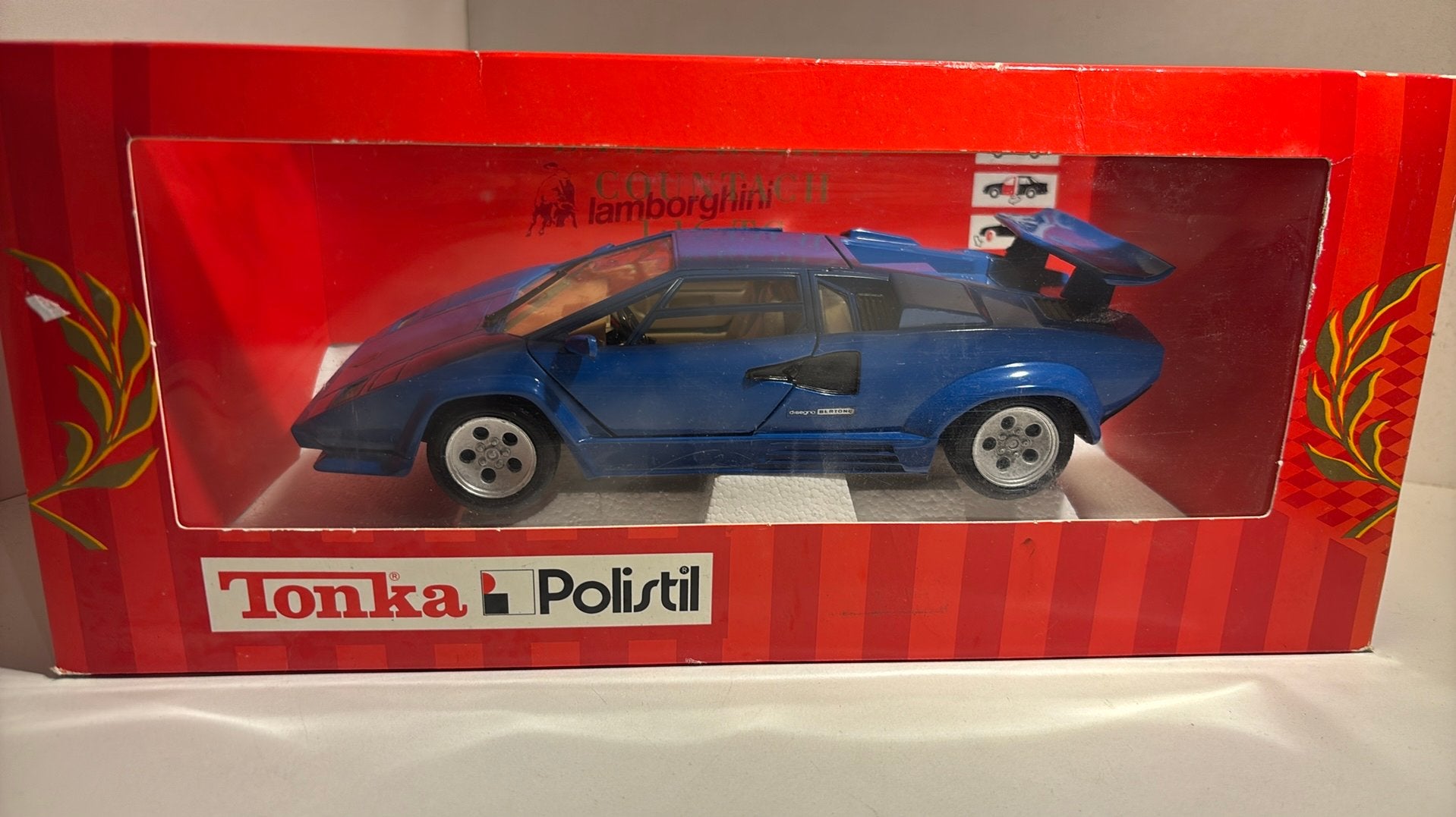 Lamborghini countach bleu polistil 1.16, Overige merken, Ophalen of Verzenden, A, A