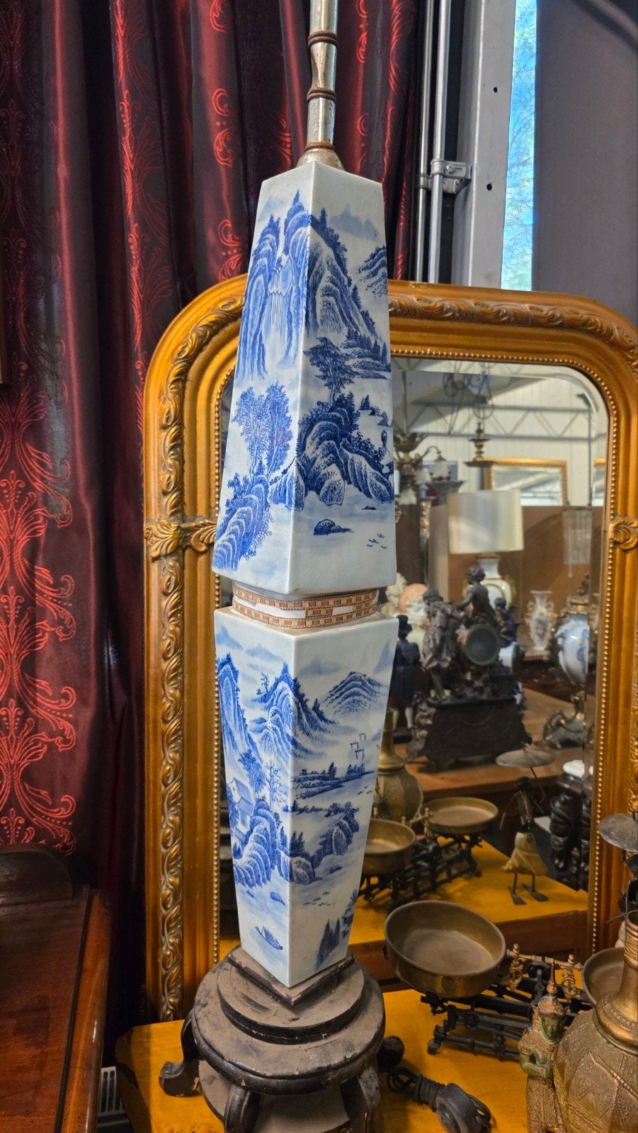 zeer grote antieke Chinese porseleinen lamp, Ophalen