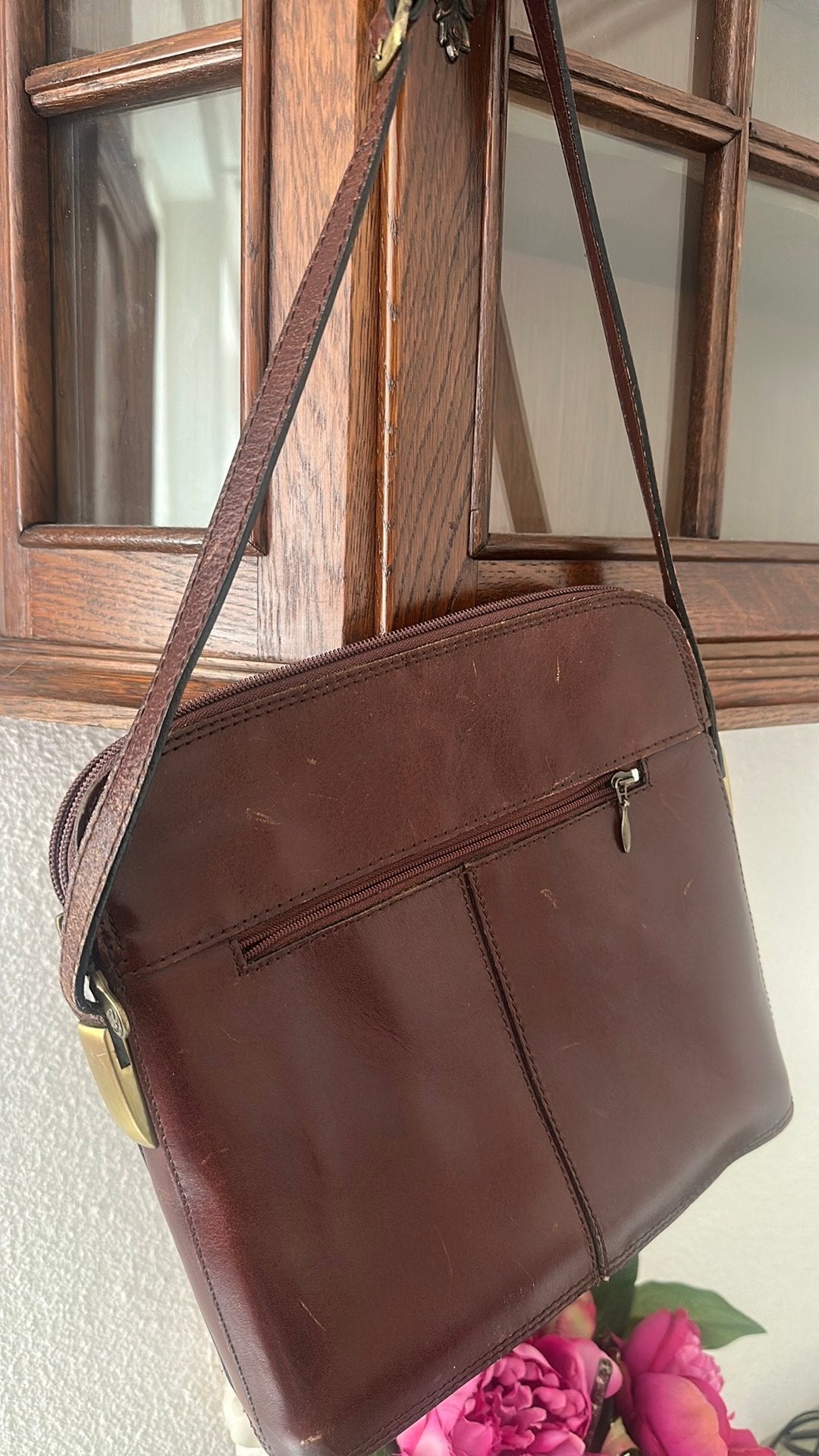 Italian lady leather bag, Ophalen of Verzenden, Zo goed als nieuw, Zwart