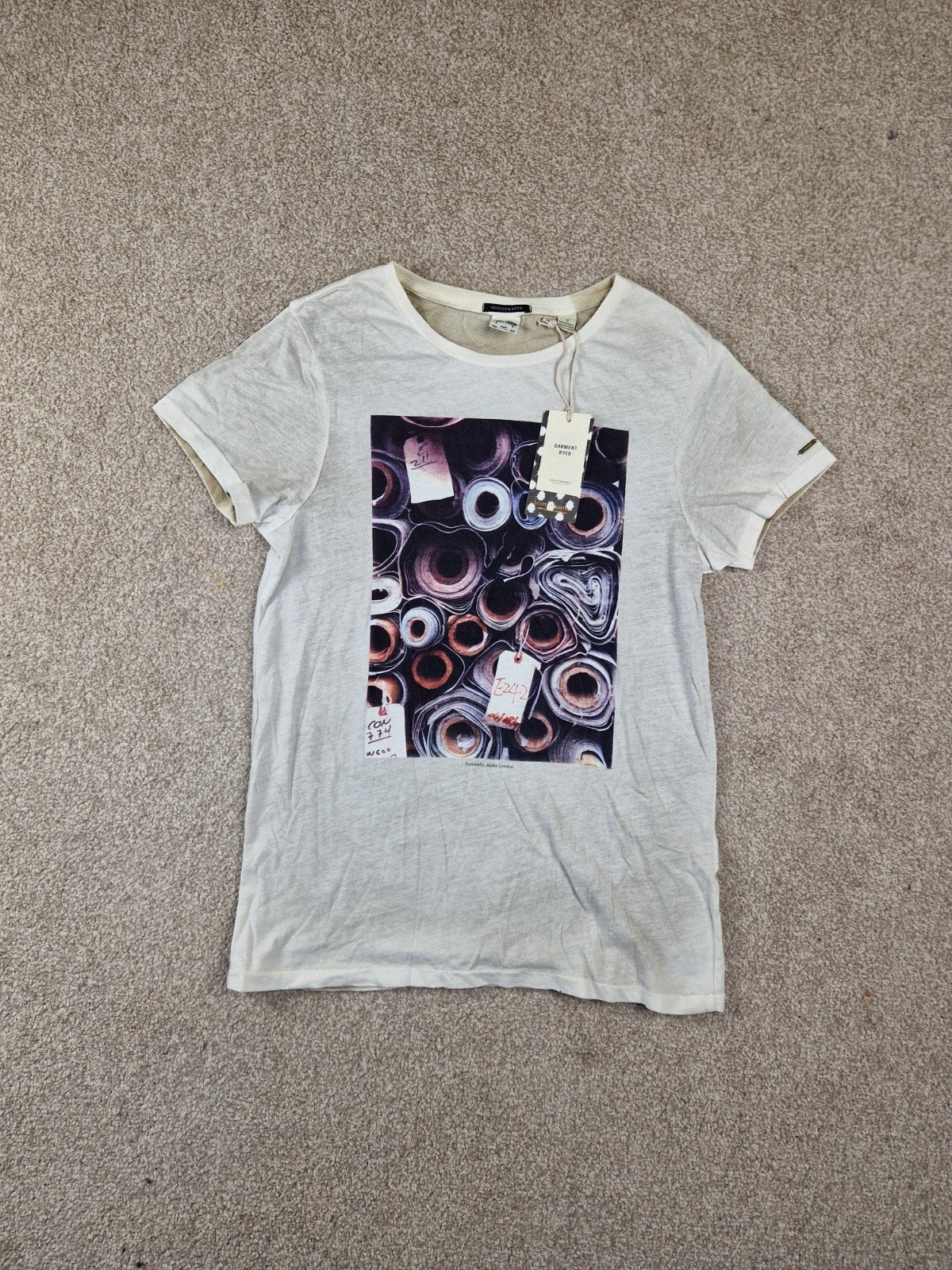 Scotch & Soda T-shirt met print - Maat S, Kleding | Heren, T-shirts, Beige, Nieuw, Ophalen of Verzenden, Scotch & Soda