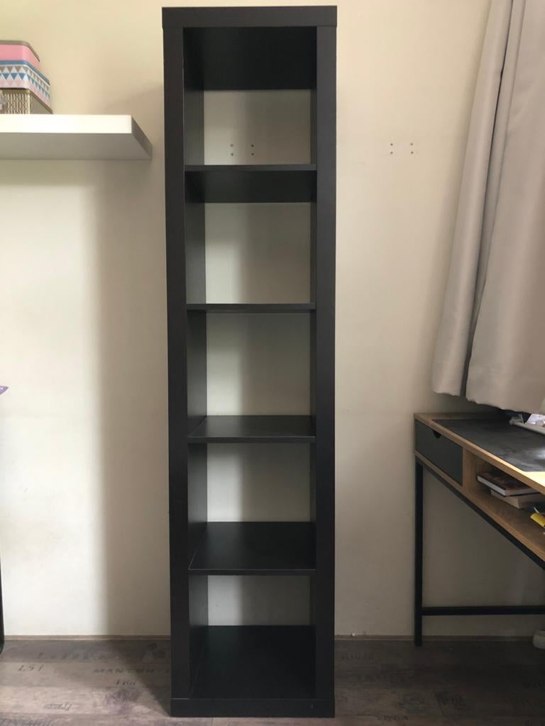 IKEA KALLAX kast zwart met 5 vakken, Ophalen, Minder dan 50 cm, Zo goed als nieuw, 150 tot 200 cm