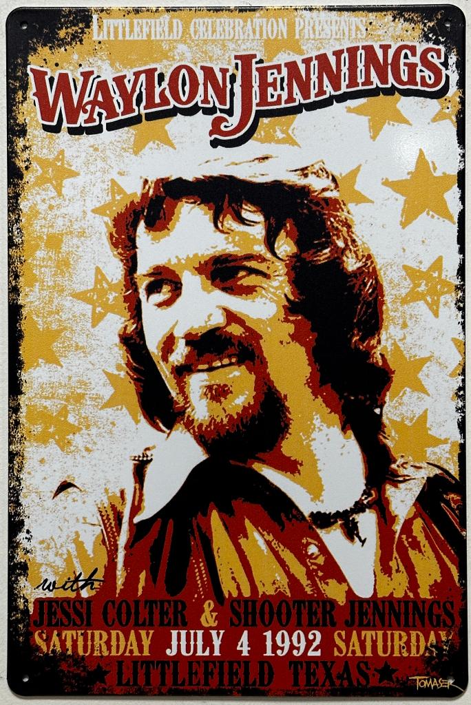 Waylon Jennings reclamebord van metaal wandbord decoratie, Verzamelen, Info@deconoord.nl, Deco Noord, Nieuw, Ophalen of Verzenden