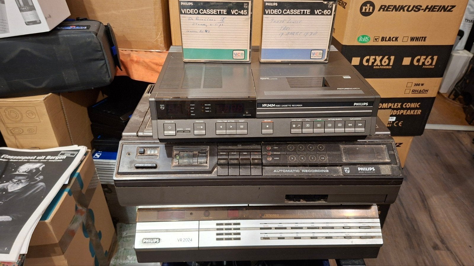 Philips Video 2000 Spelers VR2024, VR2424, N1512 - Vintage, Ophalen, Niet werkend, Video 2000-speler of -recorder