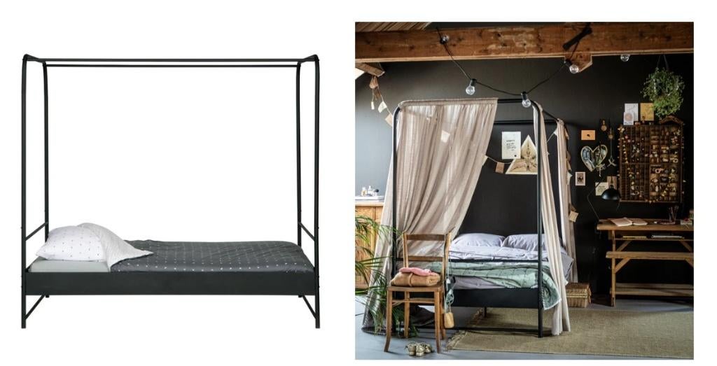 Vt-wonen Bunk Bed 120x200 incl matras, Huis en Inrichting, Slaapkamer | Bedden, Ophalen, Zwart, Zo goed als nieuw, Twijfelaar
