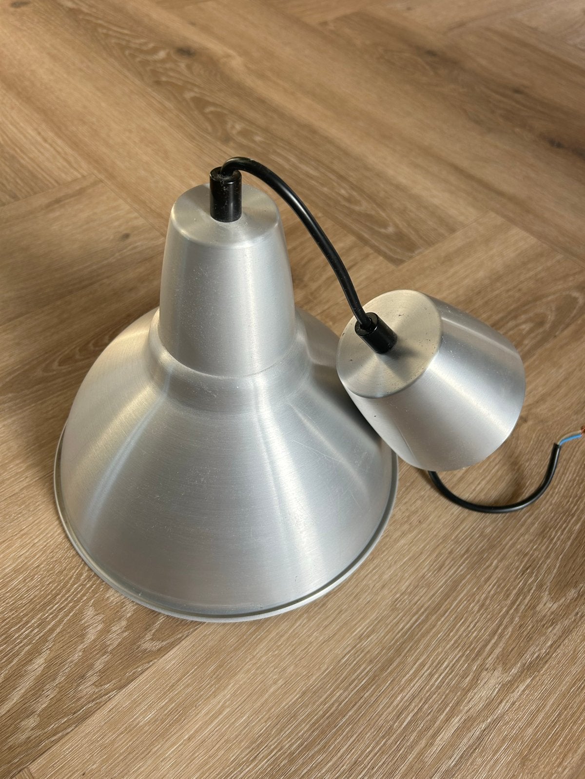 IKEA zilverkleurige metalen hanglamp, Huis en Inrichting, Ophalen, Gebruikt, Metaal, E27 (groot)