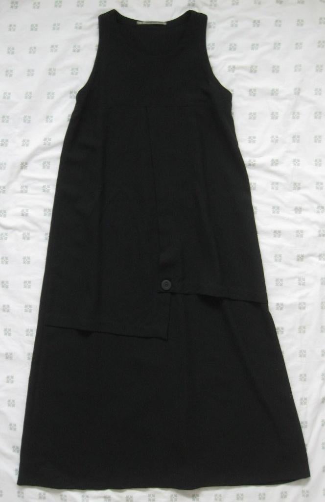Cora Kemperman zwarte lange jurk, overgooier, knopen, maat M, Kleding | Dames, Maat 38/40 (M), Zwart, Ophalen of Verzenden, Onder de knie