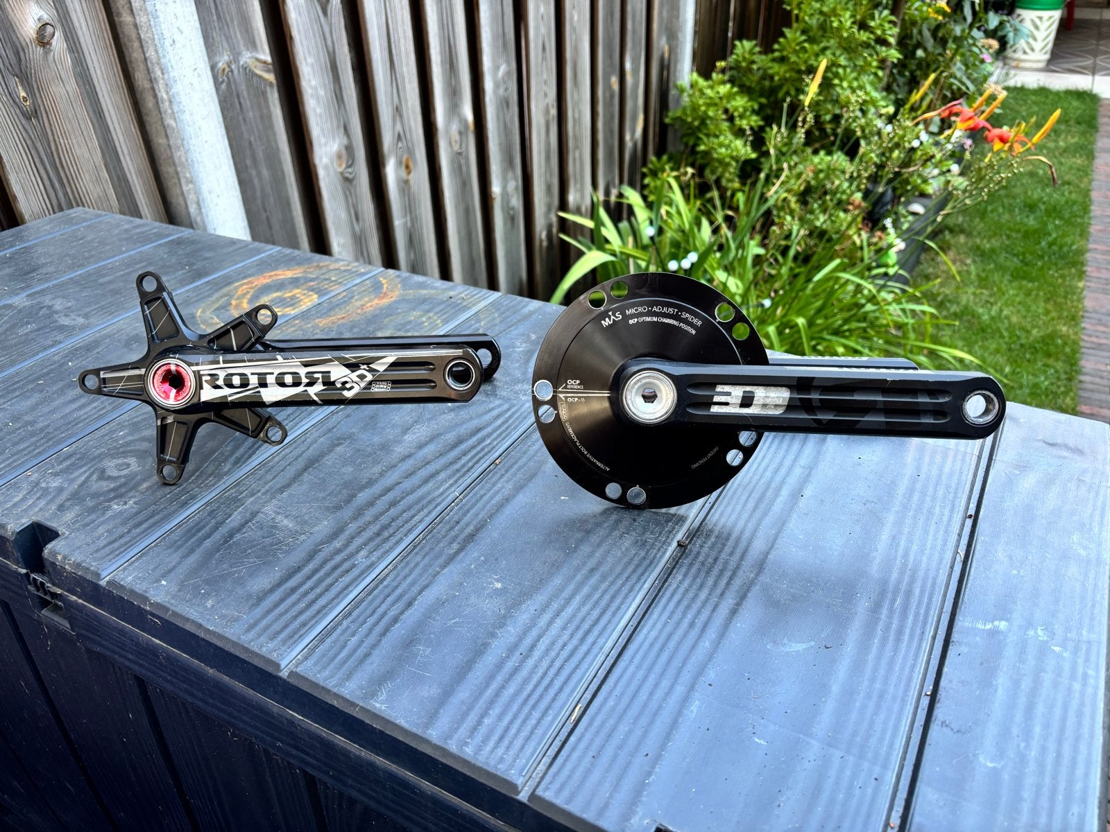 2 x Rotor 3D+ Crankstel  180mm 130 BCD, Crankstel of Pedalen, Gebruikt, Ophalen of Verzenden, Aluminium