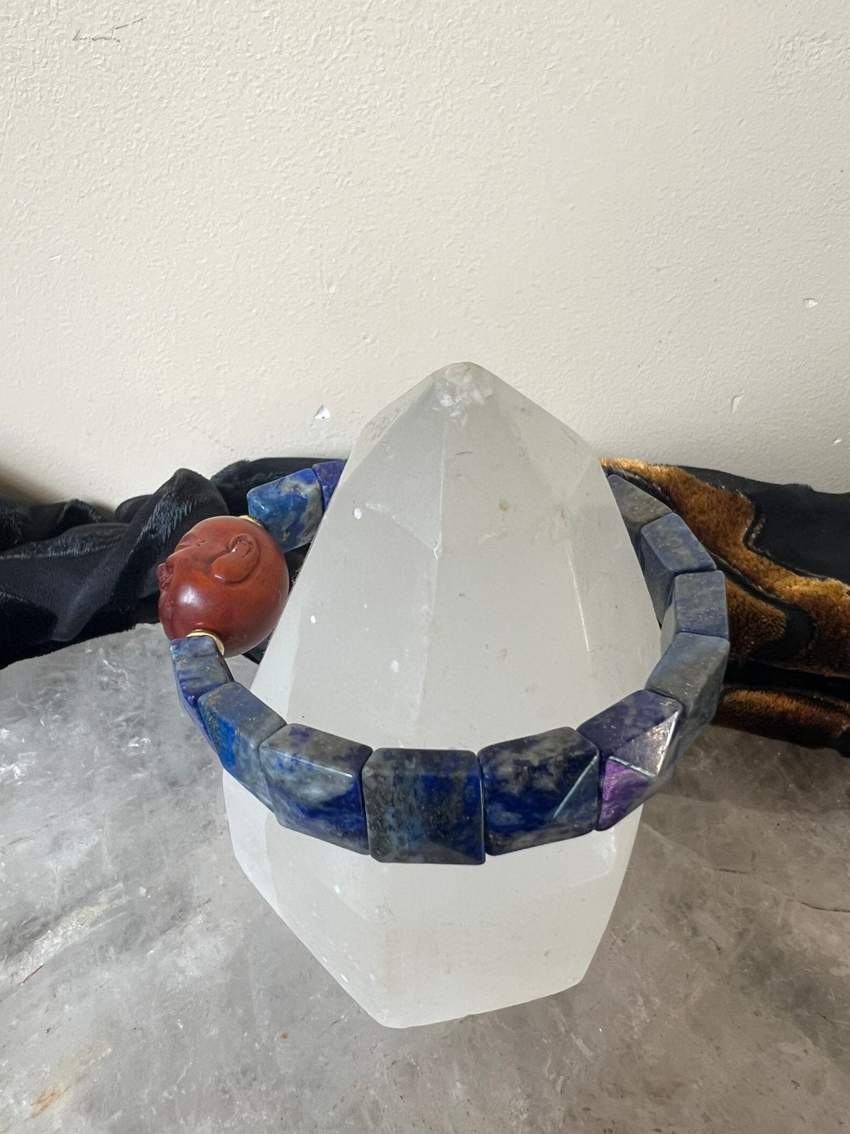 Lapis lazuli zilver ojime bead amulet magie one of a kind, Met bedels of kralen, Blauw, Nieuw, Ophalen of Verzenden