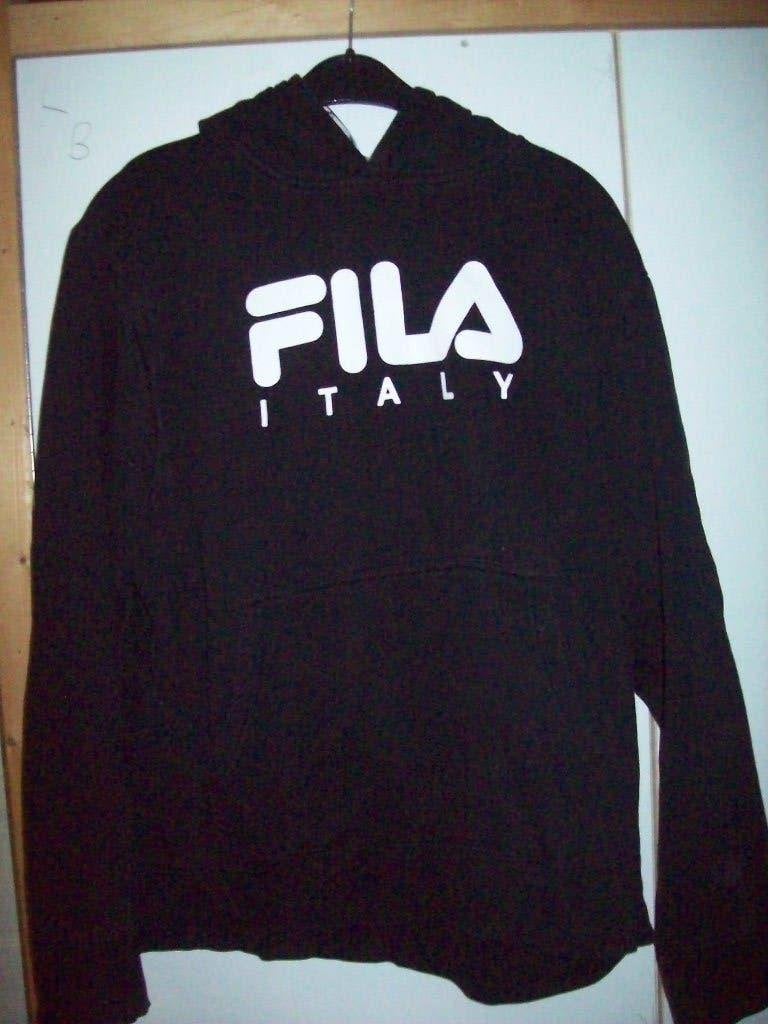 Hoodie Zwart met tekst Fila wit  XL 56 Fila, Zwart, Maat 56/58 (XL), Ophalen of Verzenden, Zo goed als nieuw