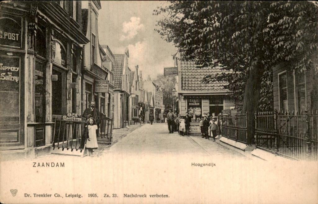 Zaandam - Hoogendijk - Straatbeeld, Ophalen of Verzenden, Voor 1920, Ongelopen, Noord-Holland