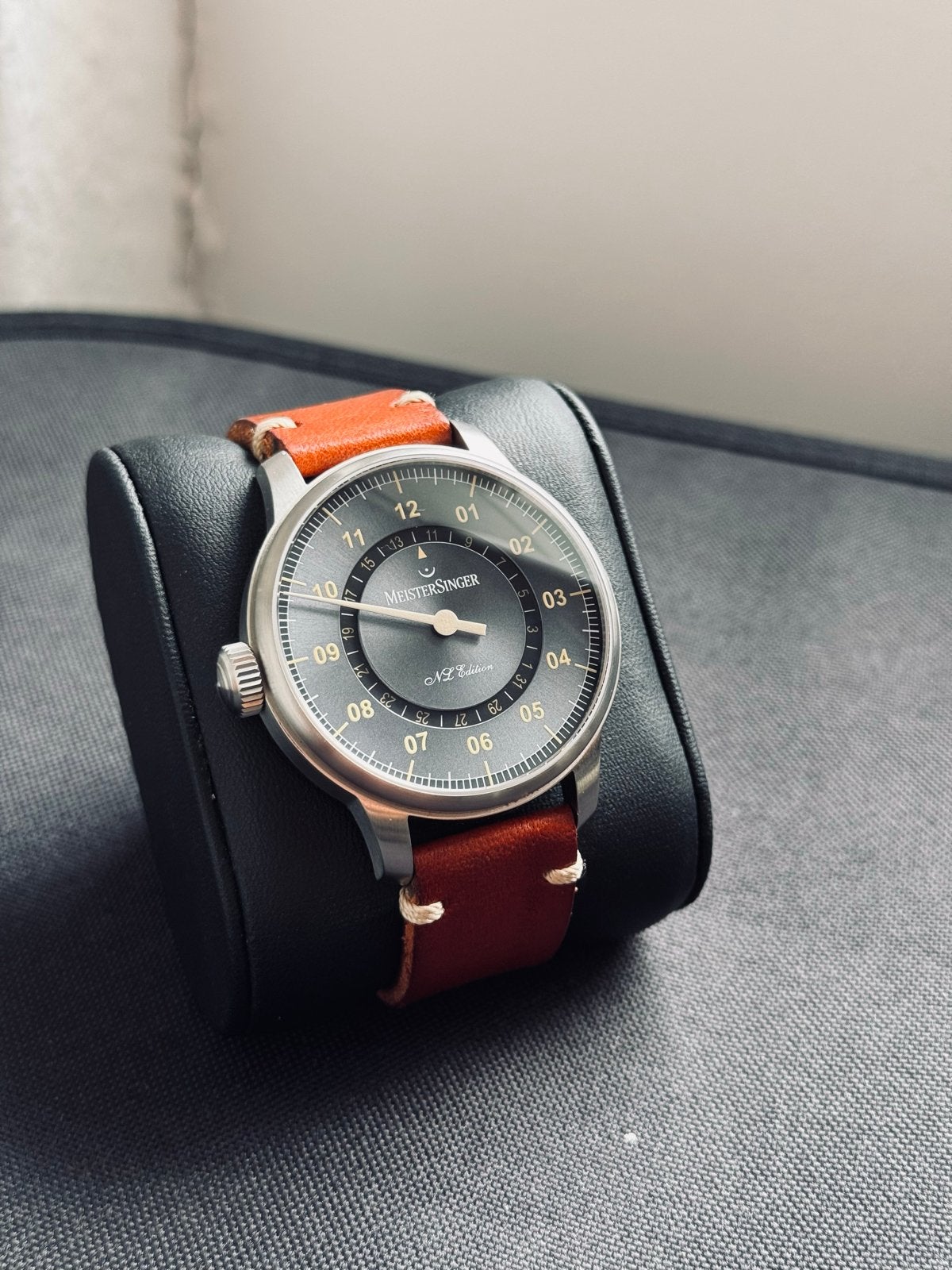 Meistersinger NL Edition 2019 (Perigraph), Overige merken, Leer, Staal, Polshorloge