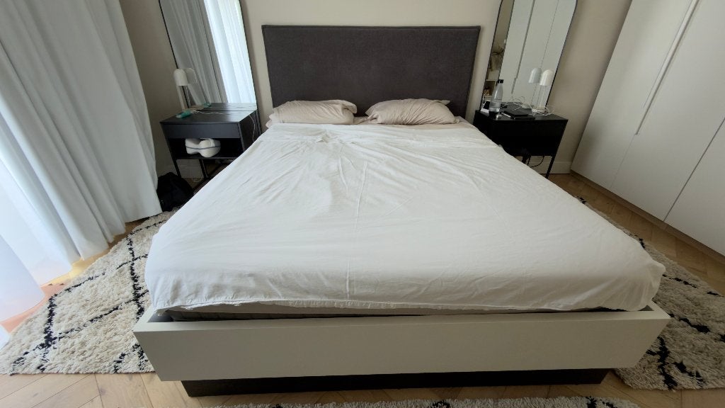 BoConcept bed with storage 160x200m, Ophalen, Gebruikt, Wit, Tweepersoons