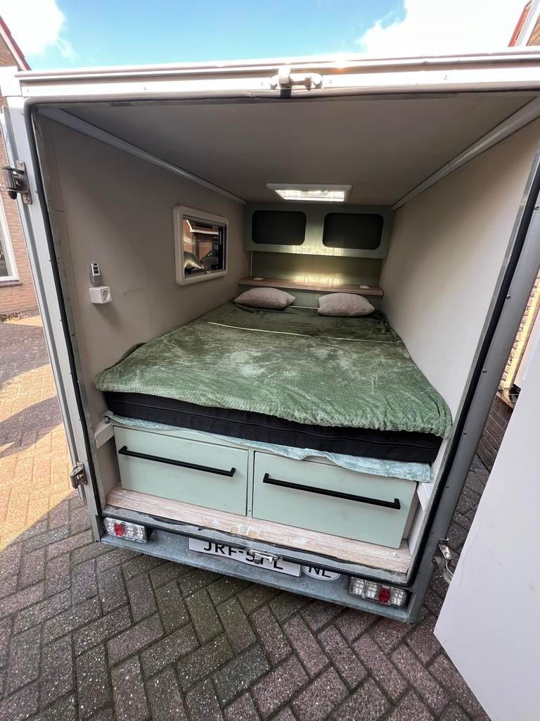Zelfbouw Mini Caravan 750kg + Voortent en Luifel + Dakluik, Auto diversen, Aanhangers en Bagagewagens, Ophalen
