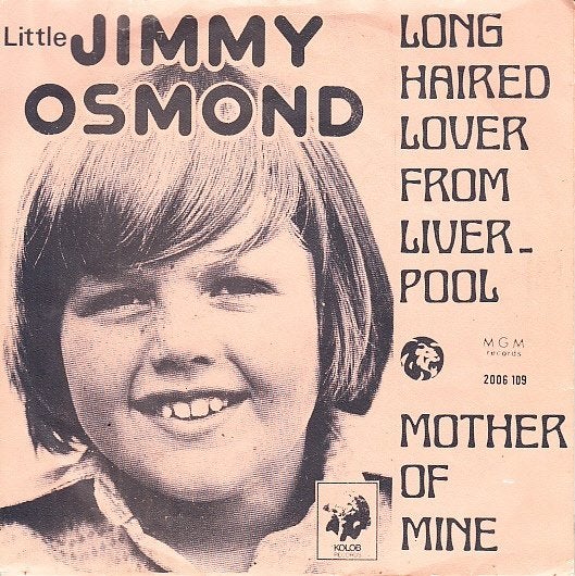 little jimmy osmond - long haired lover from liverpool, Fotohoes, 7 inch, Single, Ophalen of Verzenden