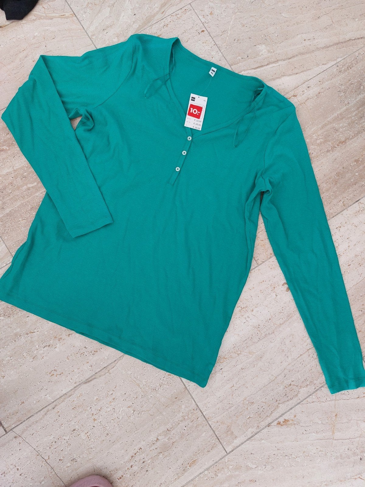 Hema Groen Ribgebreid Shirt Lange Mouwen Maat XL, Maat 46/48 (XL) of groter, Nieuw, Ophalen of Verzenden, Lange mouw