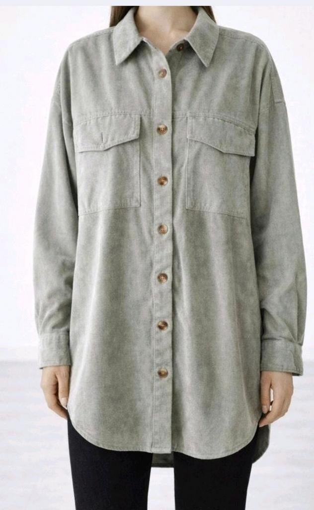Stradivarius overshirt/blouse lichtgroen – maat L, Maat 38/40 (M), Ophalen of Verzenden, Zo goed als nieuw, Stradivarius