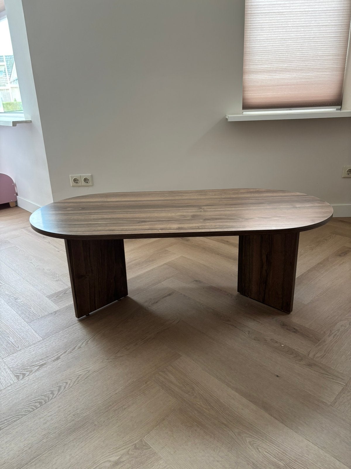Japandi salontafel walnoot, Ophalen, 100 tot 150 cm, 50 tot 100 cm, Zo goed als nieuw