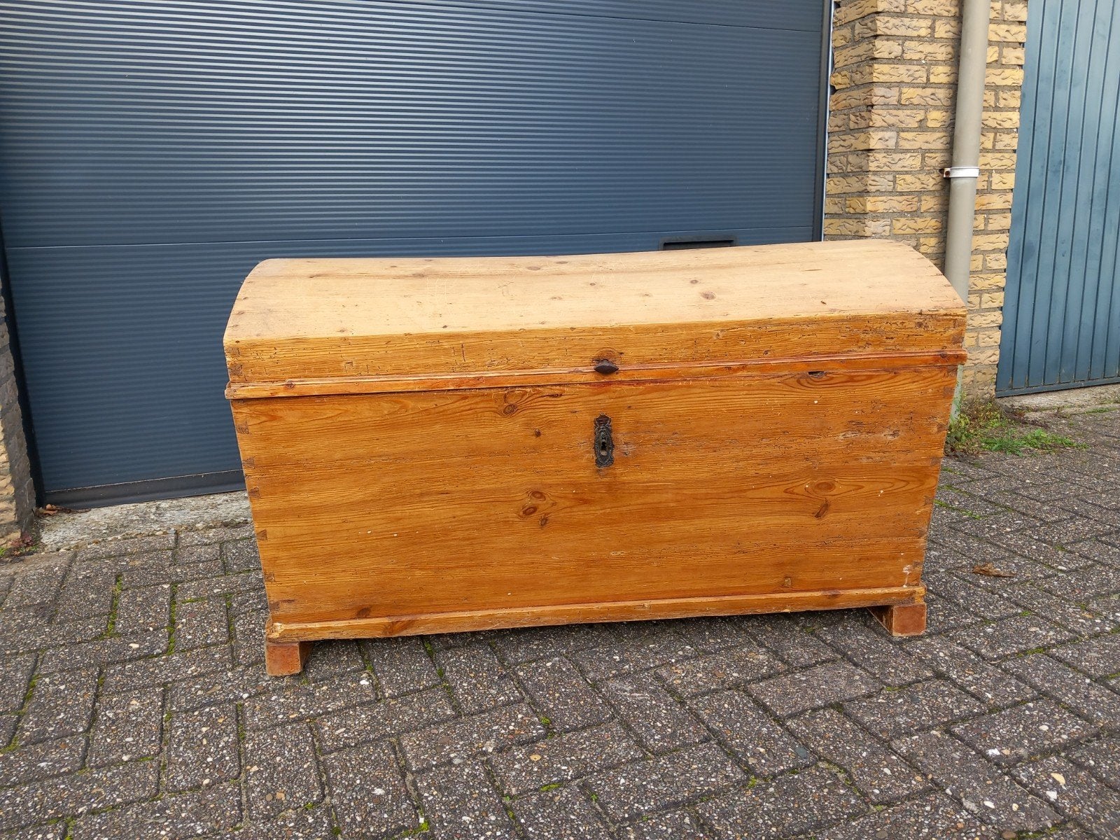 geloogd grenen dekenkist groot, Ophalen, Gebruikt, 100 tot 150 cm