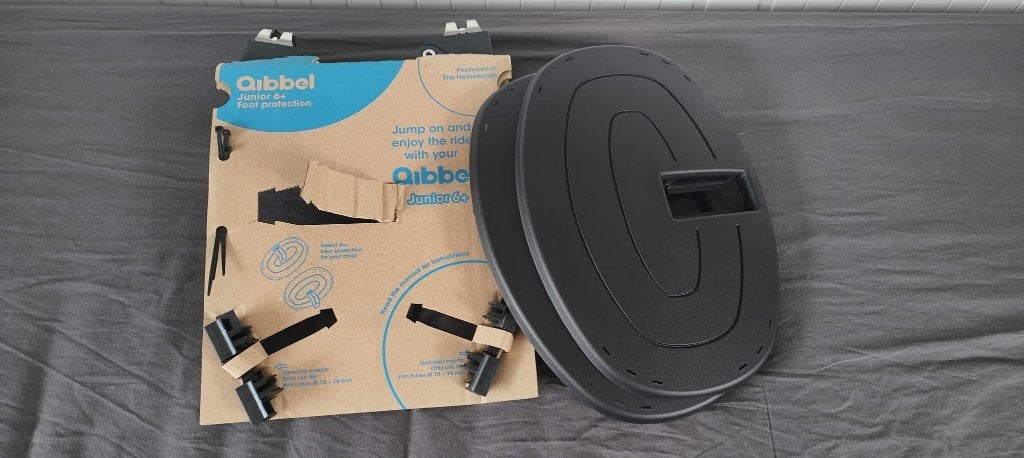 Qibbel Junior achter-voetbeschermingsplaten - nooit gebruikt, Ophalen, Achterzitje, Voetsteuntjes, Nieuw