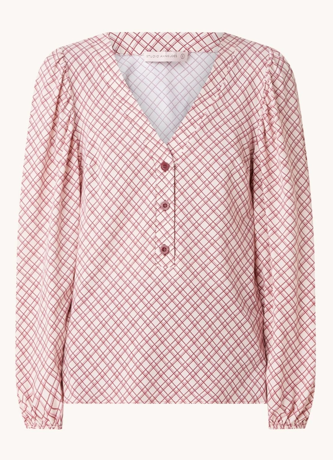 Studio Anneloes travelstof blouse Eline ruitdessin  S NIEUW, Ophalen of Verzenden, Nieuw, Maat 36 (S)