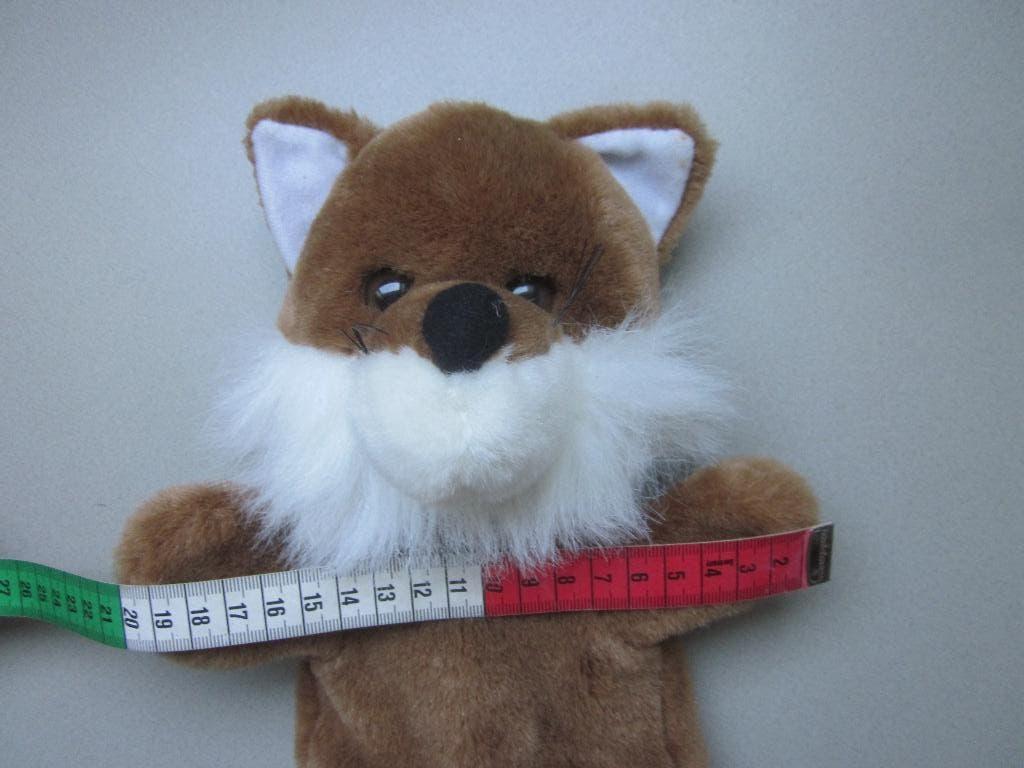Bruin wit superzacht pluche handpop vos knuffel, Overige merken, Overige karakters, Ophalen of Verzenden, Zo goed als nieuw