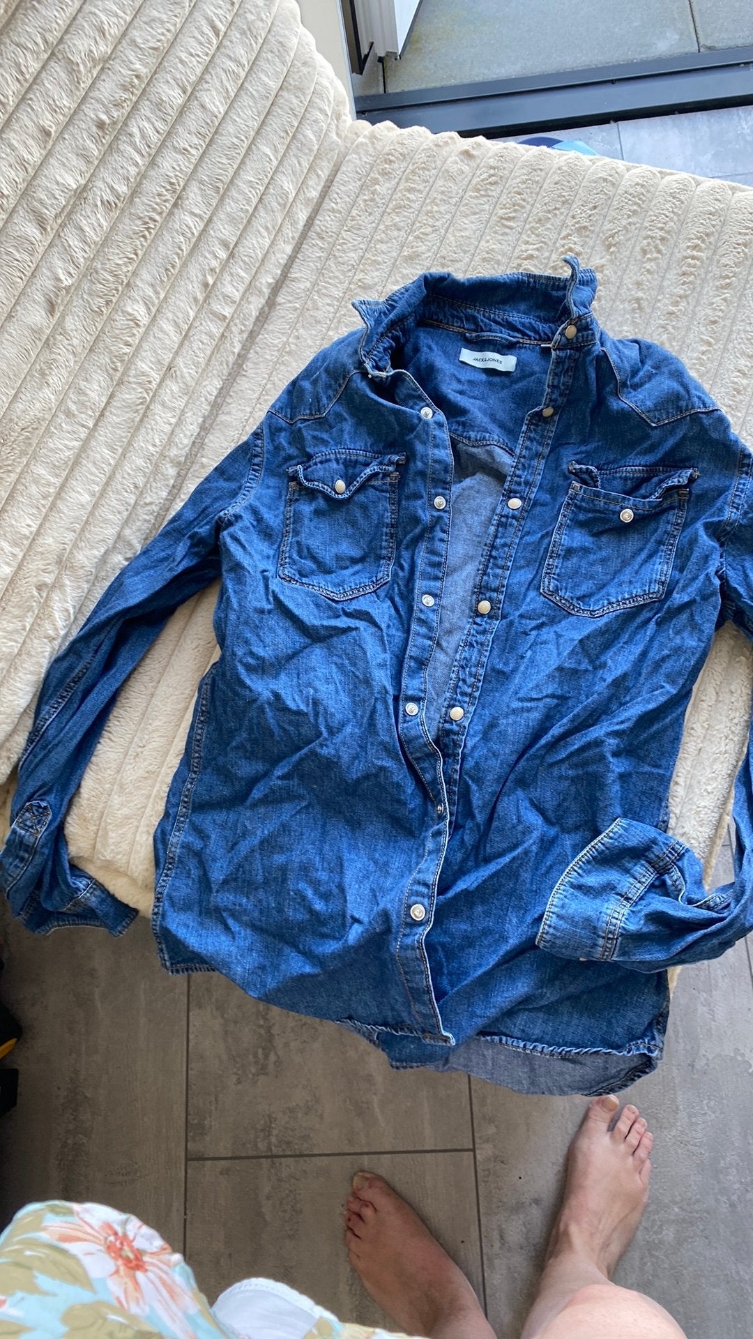 Spijkerblouse, Kleding | Heren, Overhemden, Ophalen of Verzenden, Zo goed als nieuw, Blauw