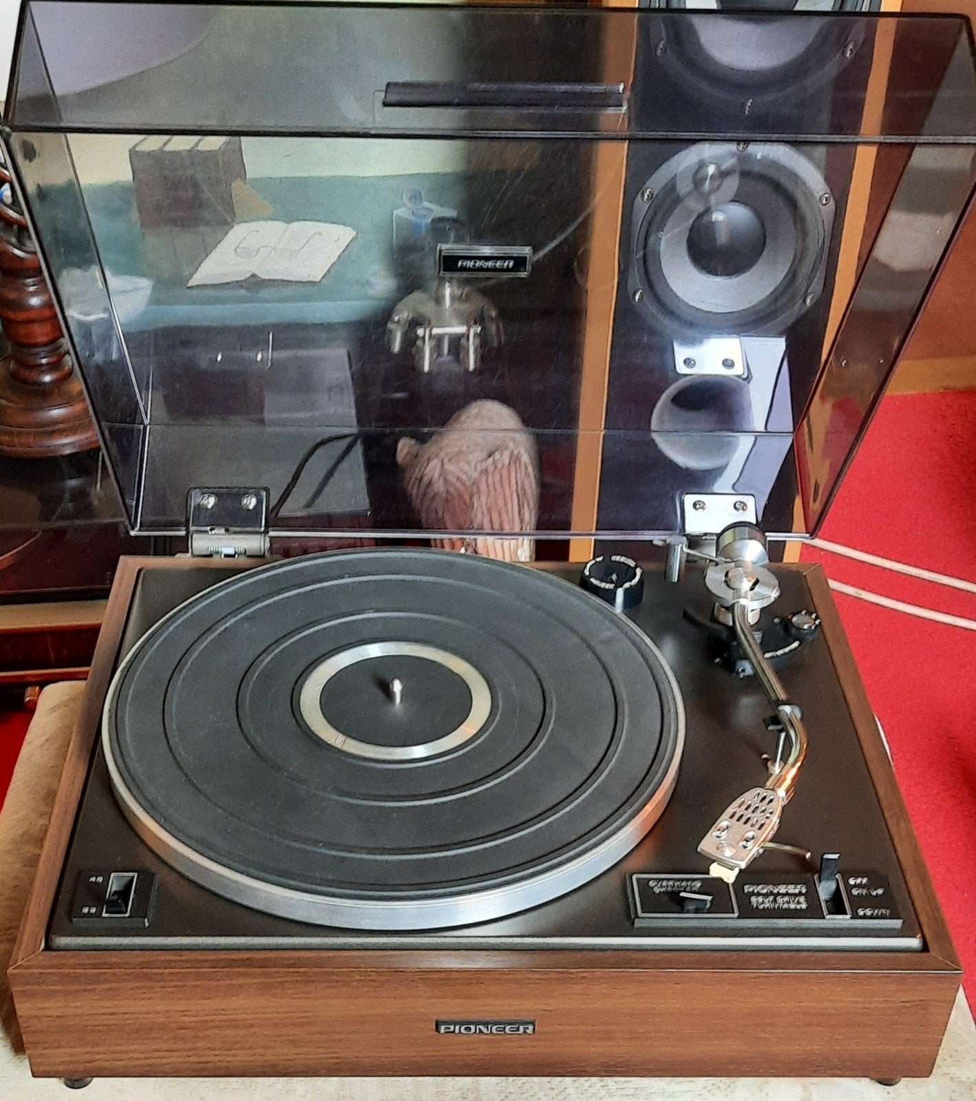 Te koop pioneer pl 12d met shure m75-6s element ✅️, Audio, Tv en Foto, Platenspelers, Ophalen, Pioneer