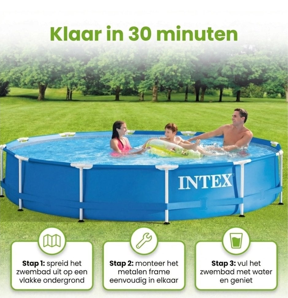 Intex zwembad Metal frame 366 rond, Ophalen, Gebruikt, Minder dan 80 cm, Rond