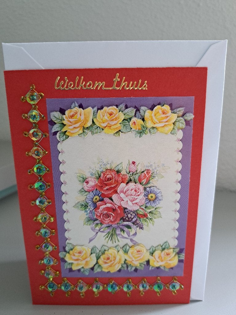 handgemaakt kaarten welkom thuis met gratis envelop, Ophalen of Verzenden, Nieuw, Man of Vrouw