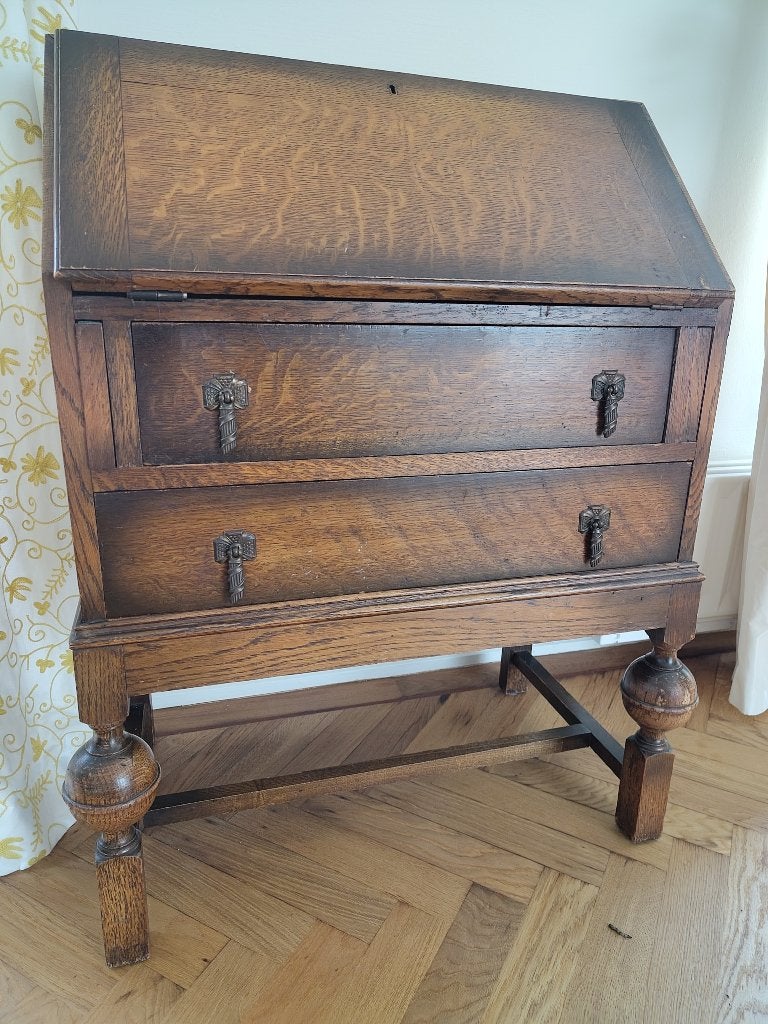 eikenhouten bureautje, Huis en Inrichting, Ophalen, Gebruikt, Retro