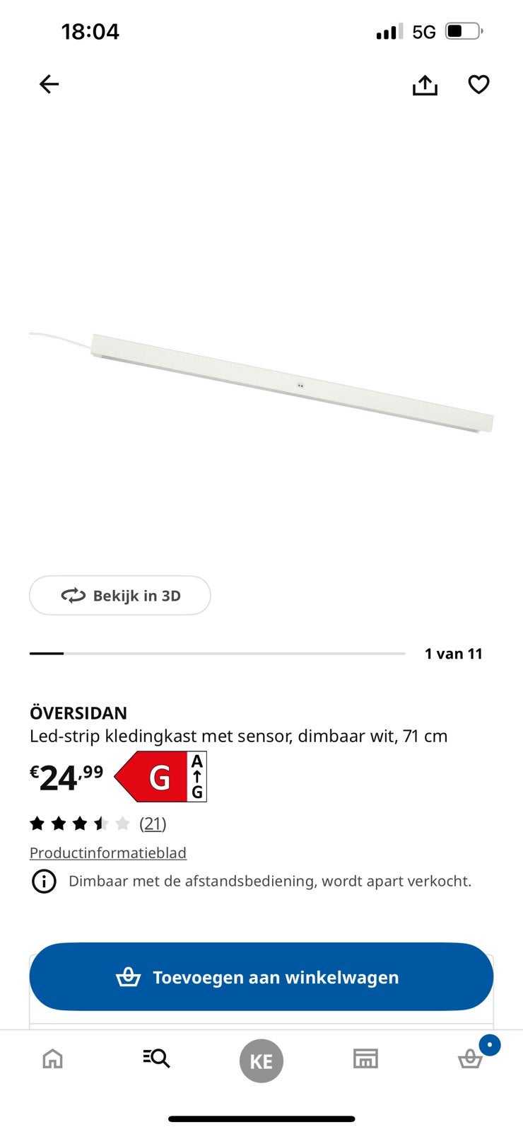 Oversidan pax verlichting NIEUW, Ophalen, Zo goed als nieuw, 50 tot 100 cm, Minder dan 100 cm