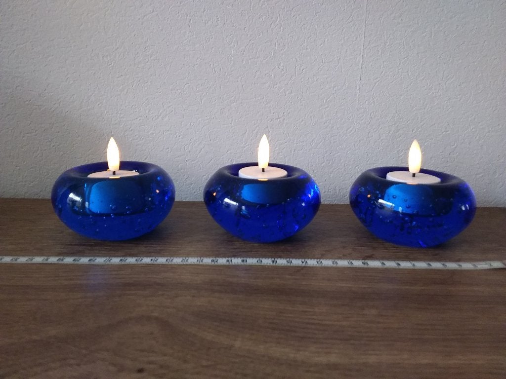 theelichtjes..Kobaltblauw, Huis en Inrichting, Woonaccessoires | Kandelaars en Kaarsen, Blauw, Waxinelichthouder, Ophalen of Verzenden