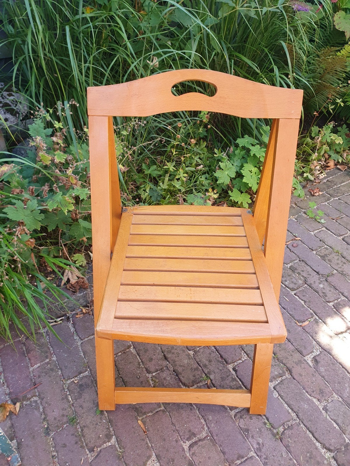 Vintage beukenhouten klapstoel. Aldo Jacober?, Ophalen