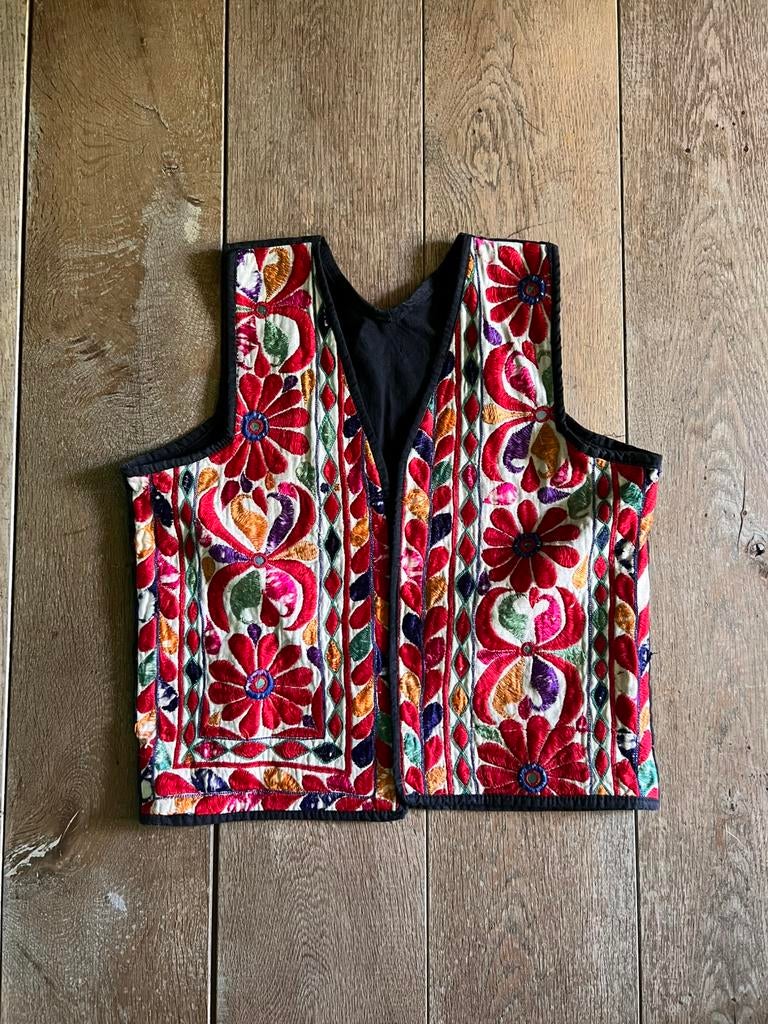 Vintage vest geborduurd, Kleding | Dames, Ophalen of Verzenden, Gedragen, Maat 38/40 (M)