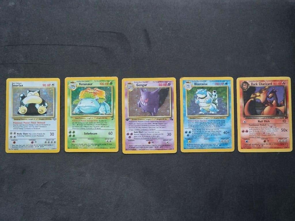 Gengar 1st Edition Holo + WotC Pokemon lot, Ophalen, Gebruikt, Meerdere kaarten, Foil