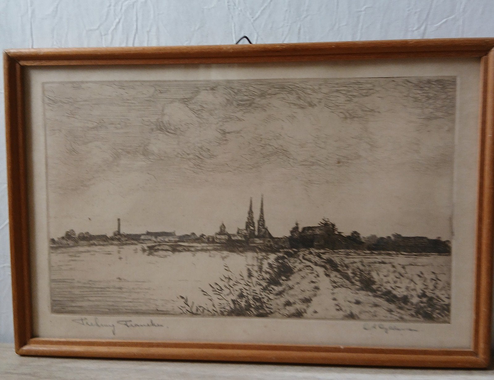 Abe Gerlsma Ets Handgesigneerd Trekweg Franeker, Ophalen of Verzenden, Landschap, Ets, Ingelijst