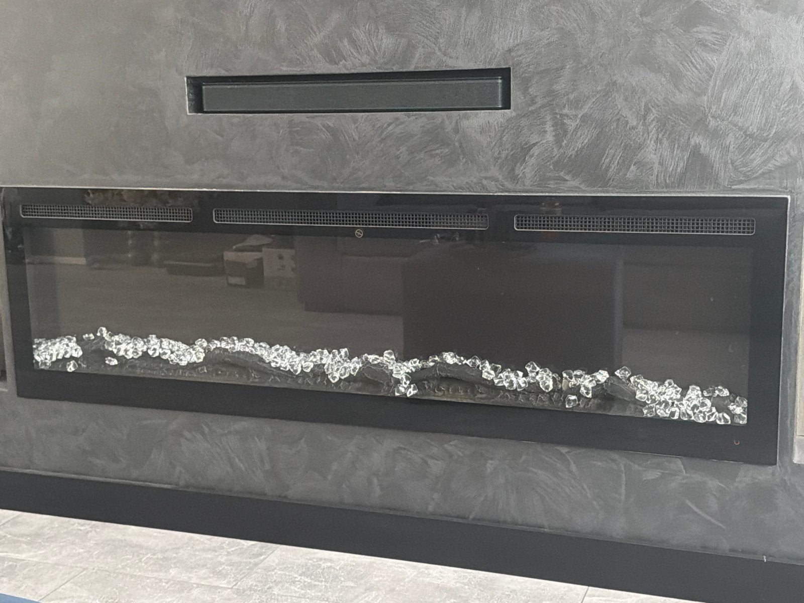 Eviq elektrische sfeerhaard met verwarming 152 cm, Ophalen, Gebruikt, Inbouwhaard, Elektrische haard