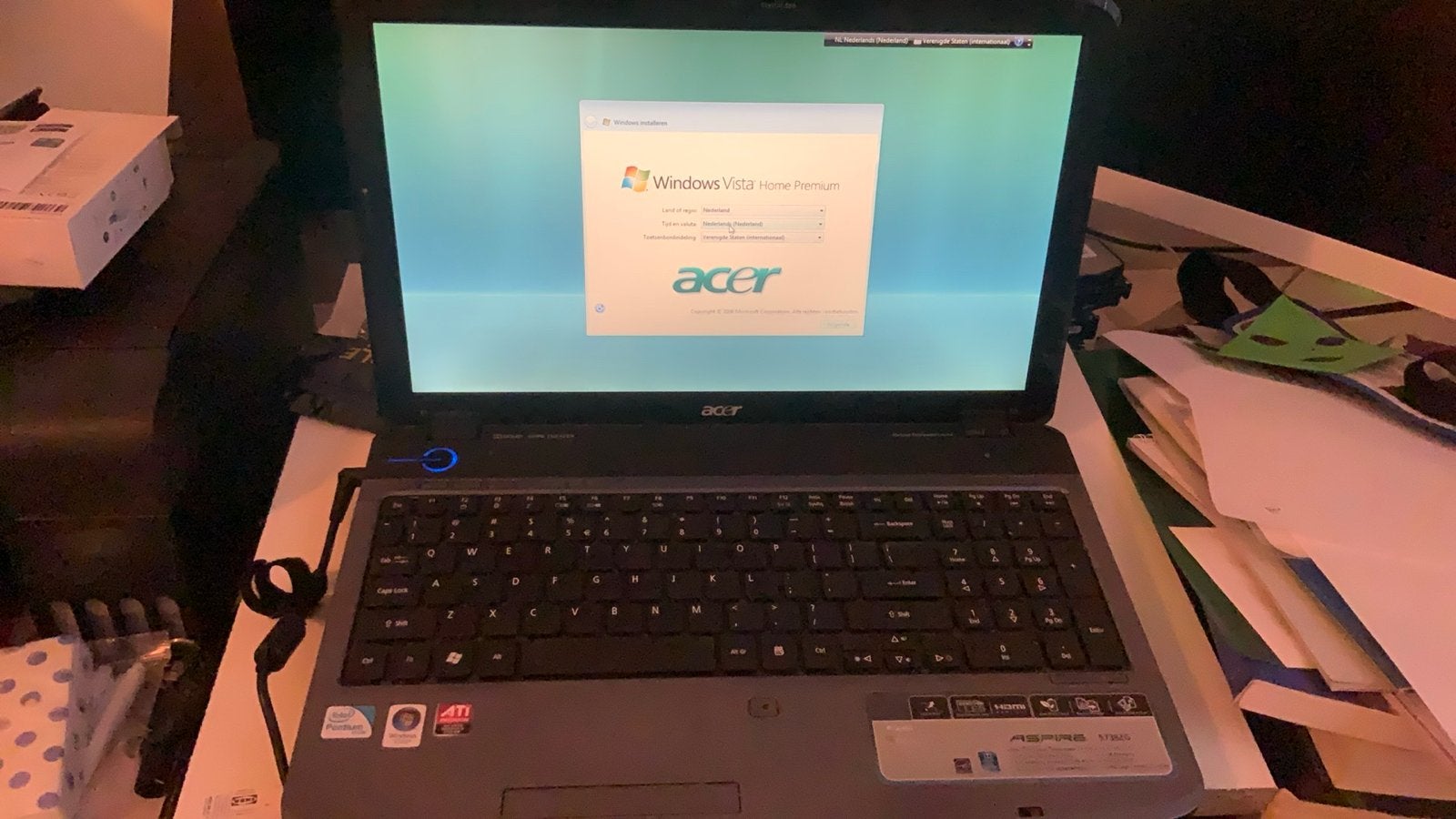 Acer Aspire 5738ZG Laptop - Windows Vista Home Premium, Ophalen, Gebruikt