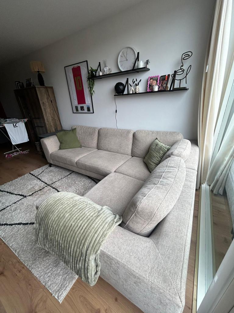 Hoekbank Lissabon Rosario Taupe kleur, Ophalen, Zo goed als nieuw, Stof